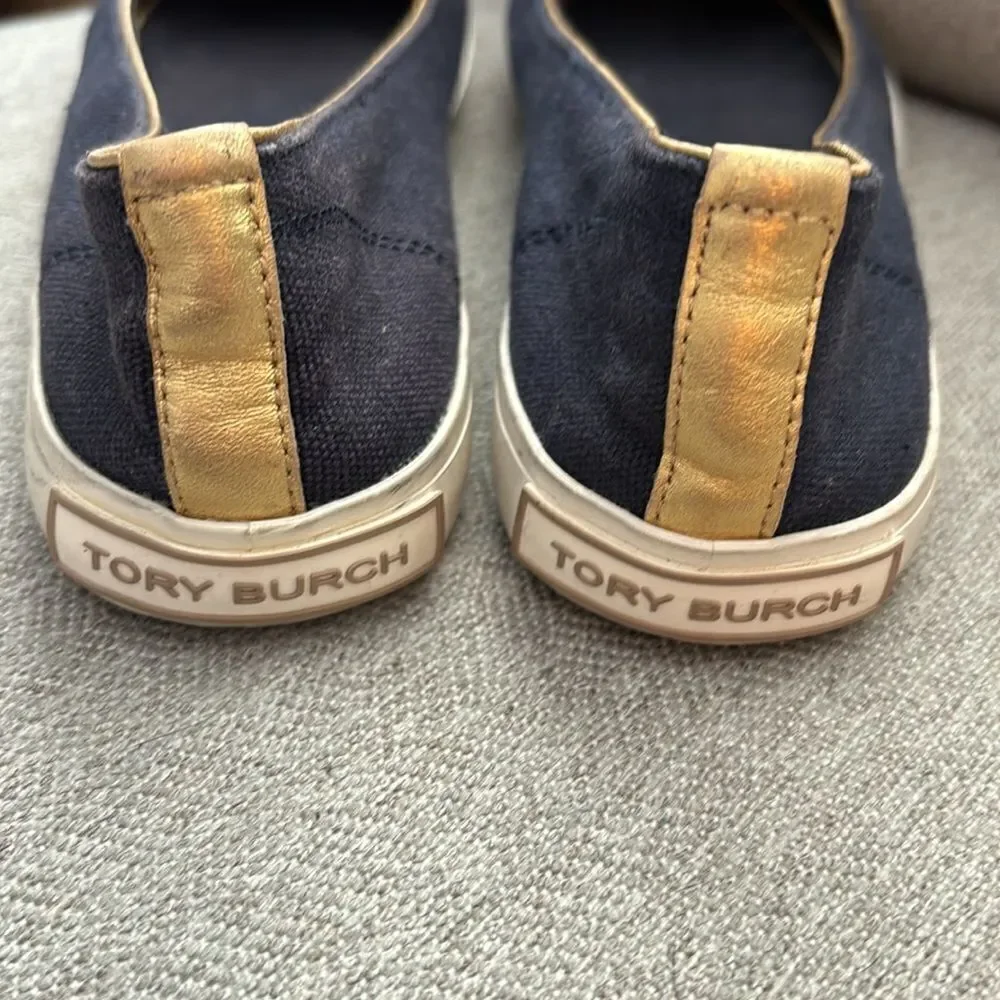 Tory Burch - Dakota Canvas Flats Blue, Size 6